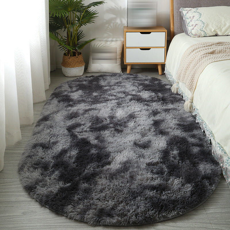 Minimalistischer Nachtteppich einfacher schlichtem Teppich Polyester-Shag Teppich mit Rutsch-Rücken