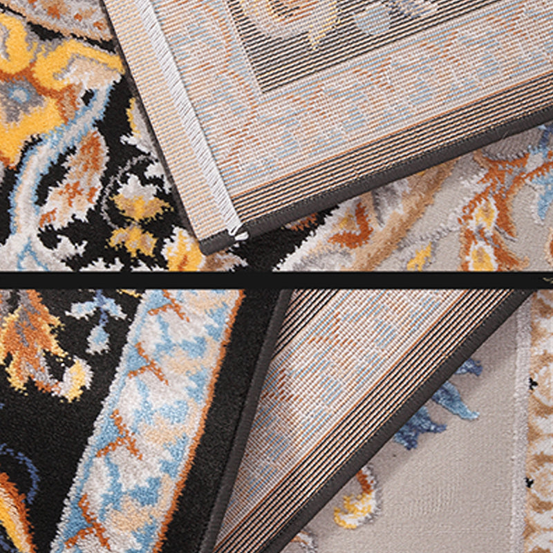 Mitte des Jahrhunderts Polyester Teppich Medaillon Print Teppich waschbarer Anti-Rutsch-Rückschlag Teppich für Wohnkultur