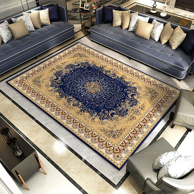 Navy Modern Rug Polyester Grafisch gebied Tapijt niet-slip achterste tapijt voor woningdecoratie