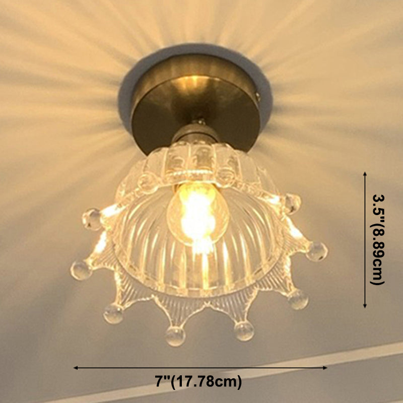 Bronzen semi-inbouw lichte moderne stijl glazen kap plafondlamp voor slaapkamer