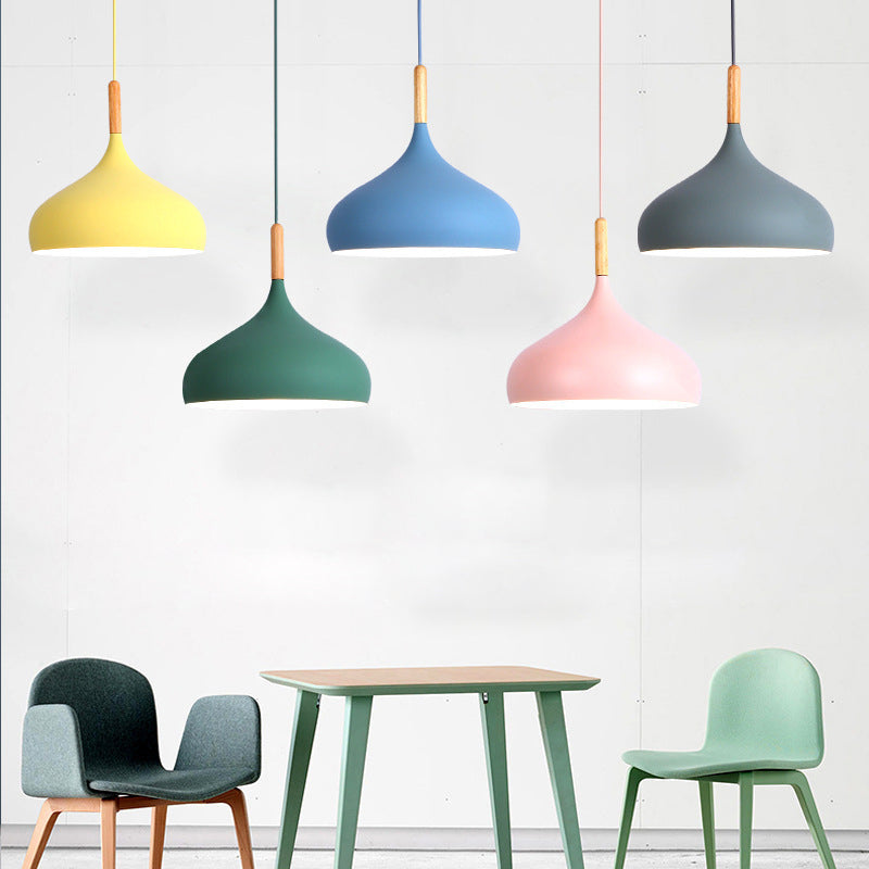 Macaron Pendant Lamp Fixture Nordic Style Single Light Living Room Ceiling Hanging Light