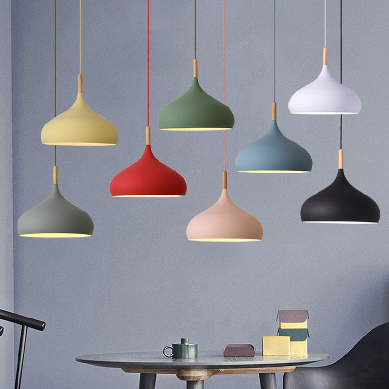 Macaron Pendant Lamp Fixture Nordic Style Single Light Living Room Ceiling Hanging Light