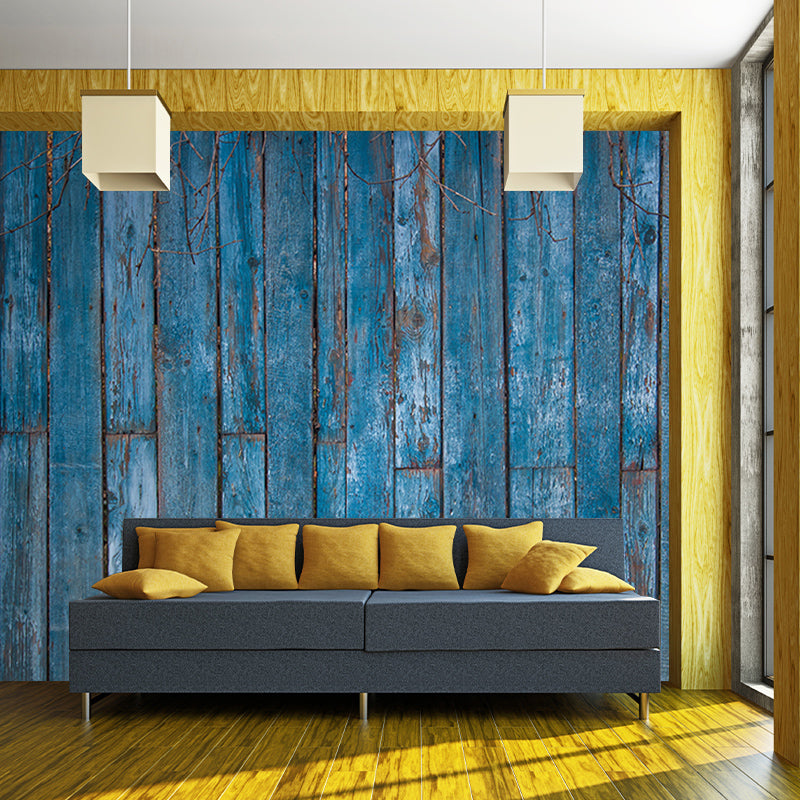 Wood Grain Customized Mural Wallpaper Mildew Resistant Wall Decor for Living Room