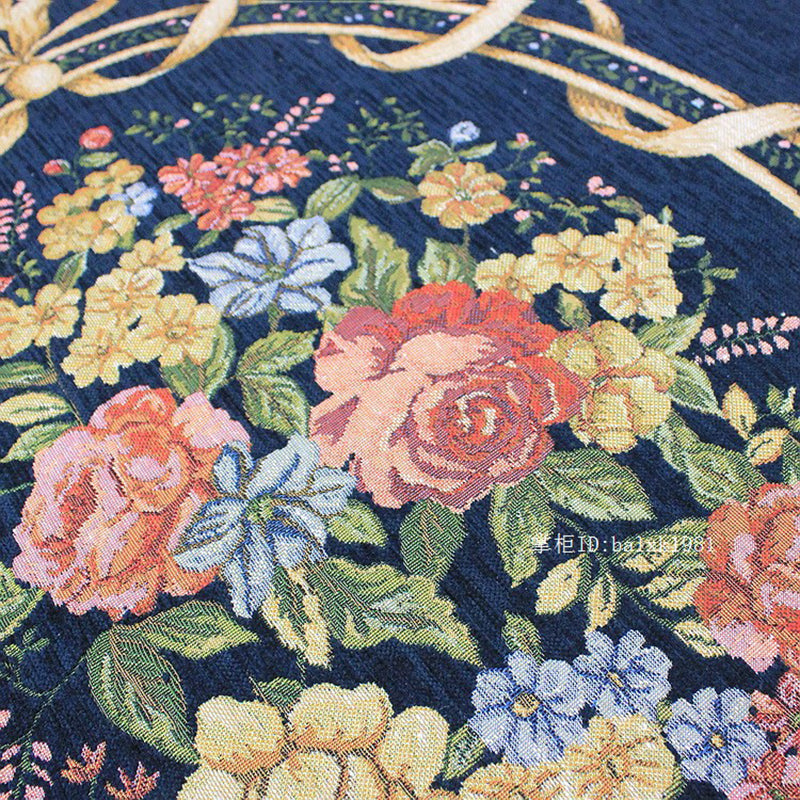 Tapis imprimé à fleurs ovales polyester tapis vintage de tapis de teinture