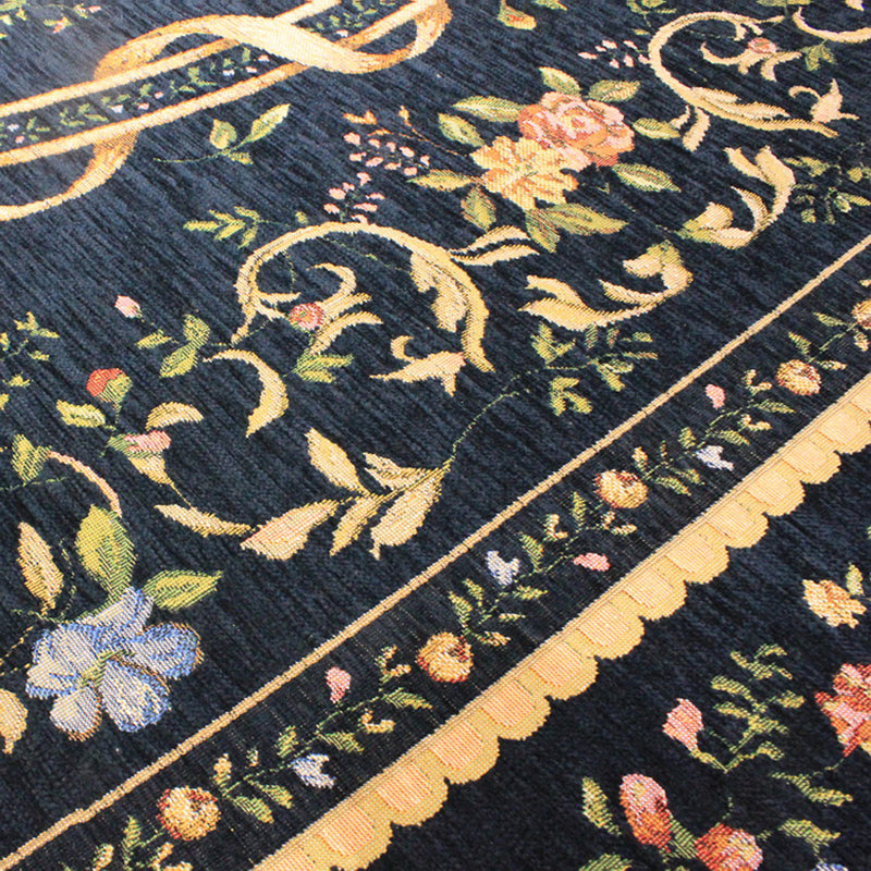 Tapis imprimé à fleurs ovales polyester tapis vintage de tapis de teinture