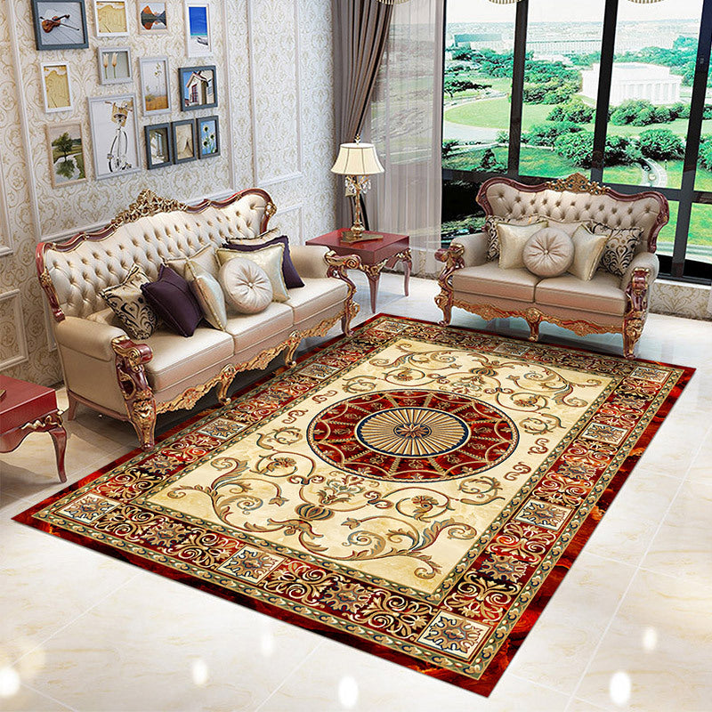 Stijlvol traditioneel tapijt Medallion Print Polyester Area Tapijt Anti-slip gebied Rug voor thuisdecoratie