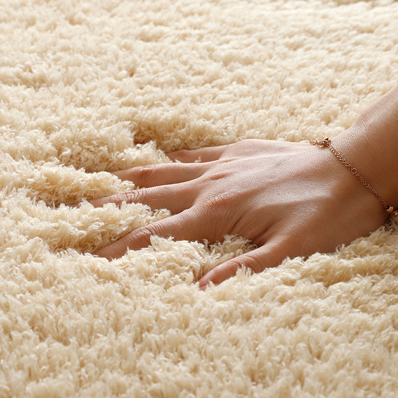 Relaxing Solid Shag Rug Polyester Indoor Carpet Non-Slip Backing Area Carpet for Home Decoration