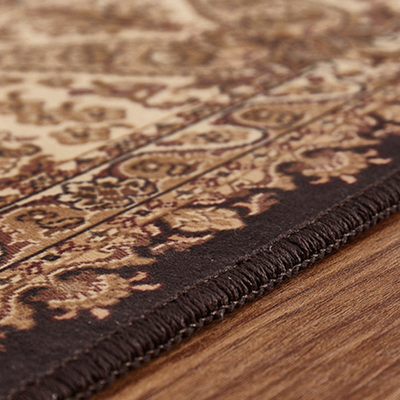 Brown Marokko -Gebiet Teppichmedaillon Muster Polyester Fläche Teppich Färbung widerstandsfähiger Teppich für Wohnkultur