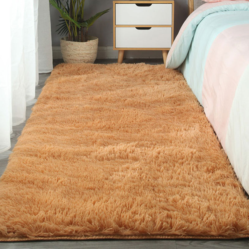 Tapis en polyester contemporain Solid Shag Carpet non glissant le tapis intérieur pour chambre à coucher pour adulte