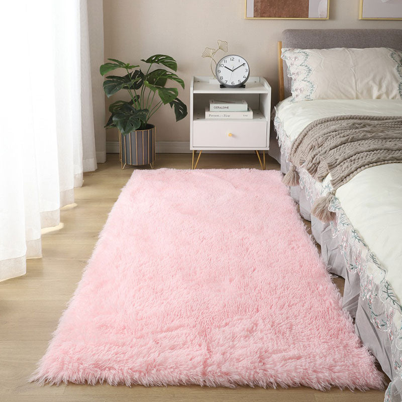 Zeitgenössischer Massiv-Shag-Teppich Polyester Teppich nicht rutschfestes Innenteppich für das Schlafzimmer für Erwachsene