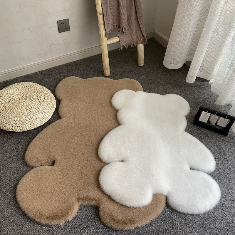 Kid Bear Pattern Carpet Polyester Plush Area Rug Stain Resistant Rug for Children's Room