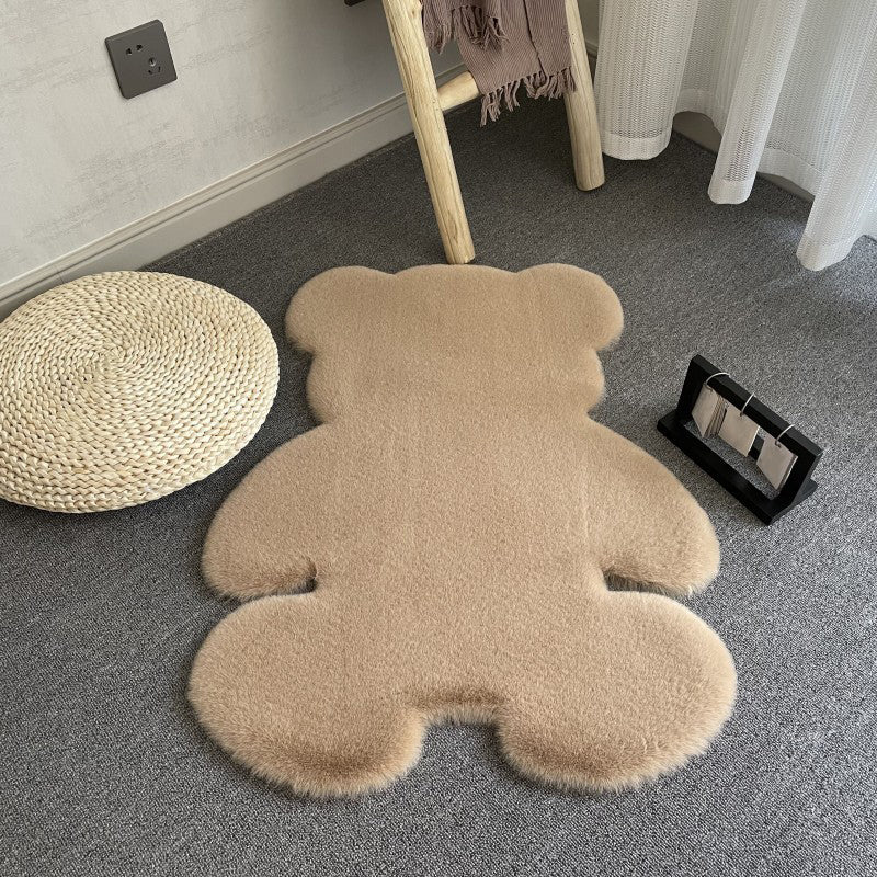 Kid Bear Pattern Carpet Polyester Plush Area Rug Stain Resistant Rug for Children's Room