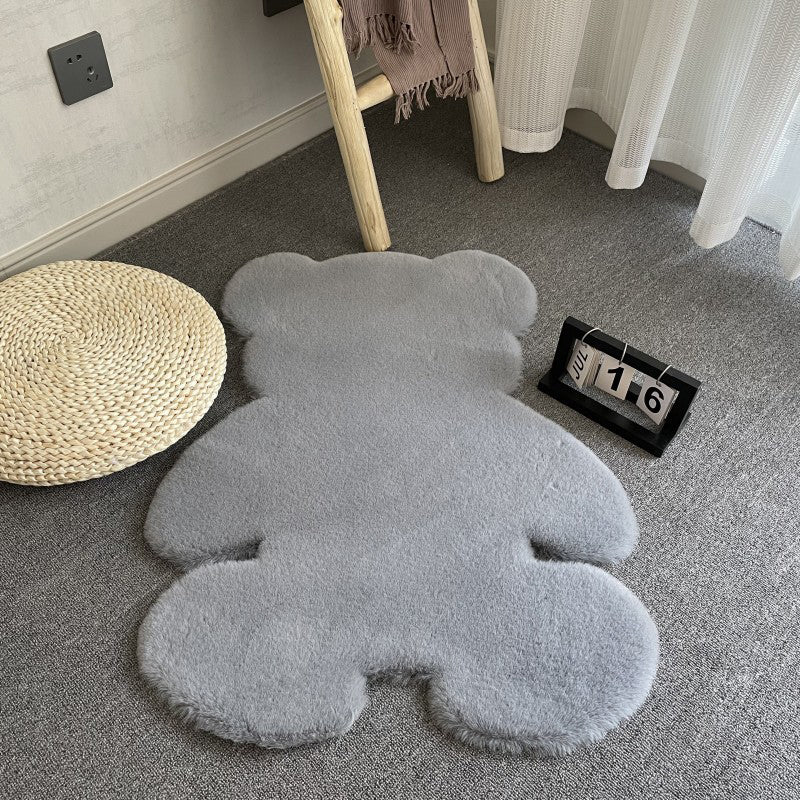 Kidbeerpatroon Tapijt Polyester Plush Area Rug vlekbestendig vloerkleed voor kinderkamer