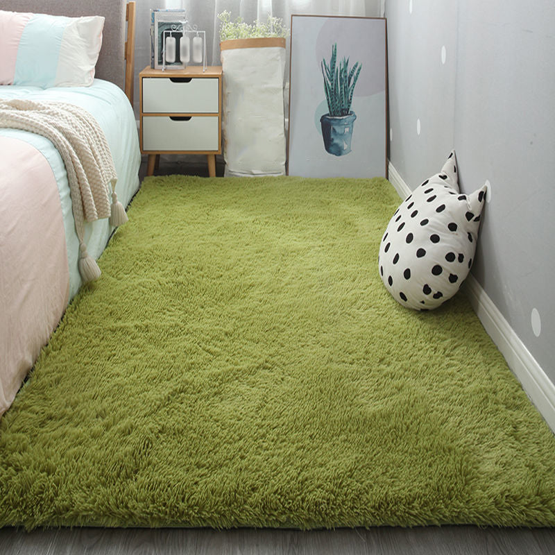 Comfort Home Decoration Area Rug Plain Shag Carpet Polyester Non-Slip Backing Indoor Carpet