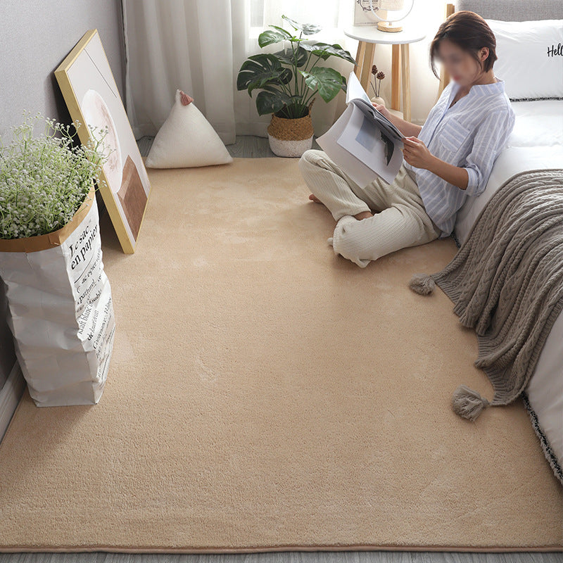 Eenvoud Solid Shag Truug Polyester Tapijt Non-slip achterste binnen tapijt voor de slaapkamer van volwassenen