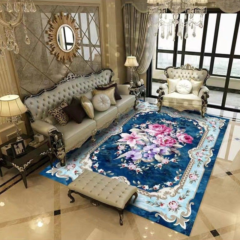 Vintage Living Room Carpet Pattern Polyester Area Area Tapis résistant aux taches