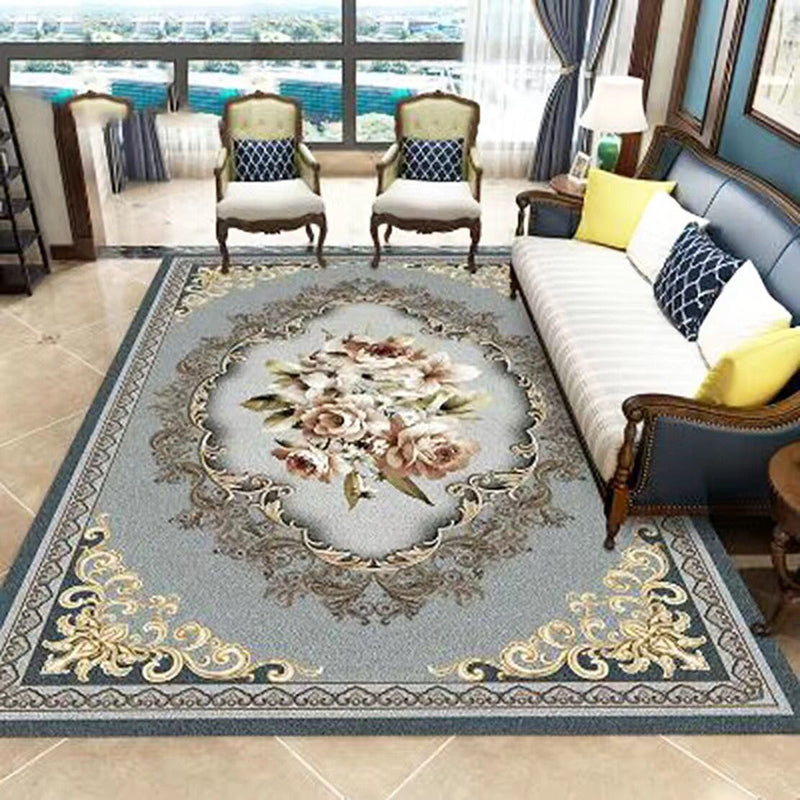 Vintage Living Room Carpet Pattern Polyester Area Area Tapis résistant aux taches