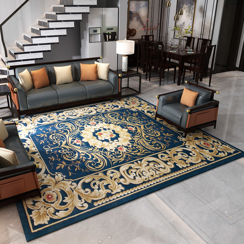 Traditional Scroll Pattern Carpet Polypropylene Rug Stain Resistant Area Rug for Living Room