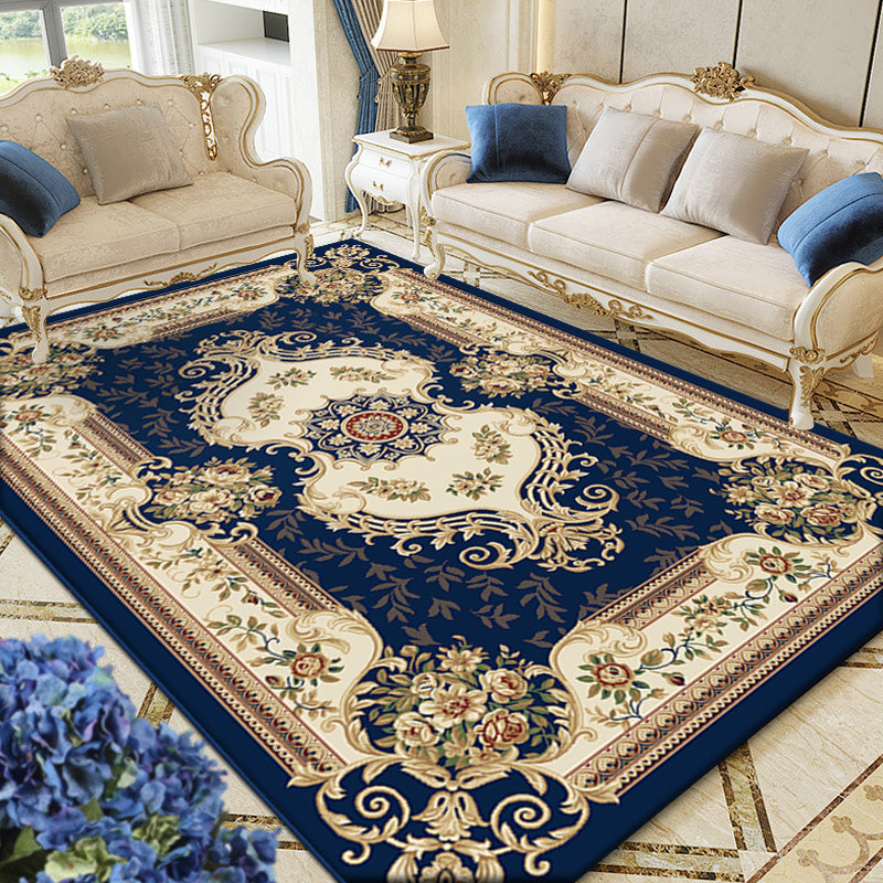 Traditionele polyester gebied Rug retro bloemenpatroon tapijt tapijt tapijt niet-slip steun voor woningdecoratie