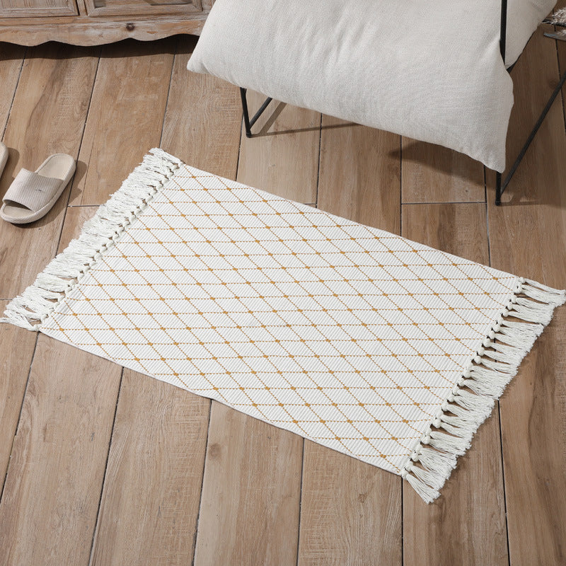 Bohemian Solid Fringe Carpet Cotton Intérieur tapis réversible pour animaux de compagnie pour décoration de la maison