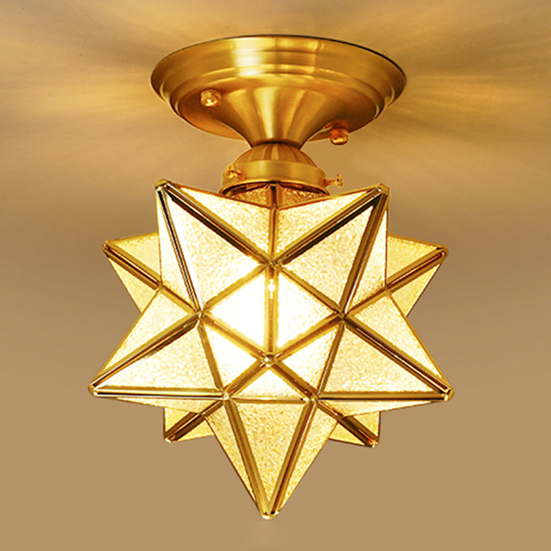 Lampada in stile coloniale Metal 1 head Star Soffitto Montaggio Luce per salotto