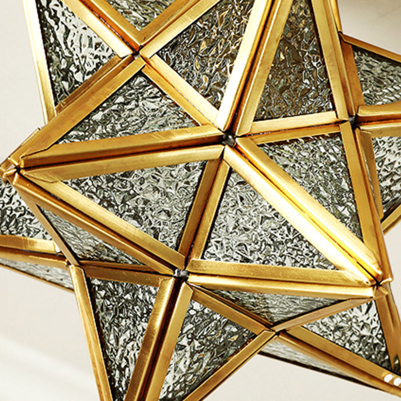 Lampada in stile coloniale Metal 1 head Star Soffitto Montaggio Luce per salotto