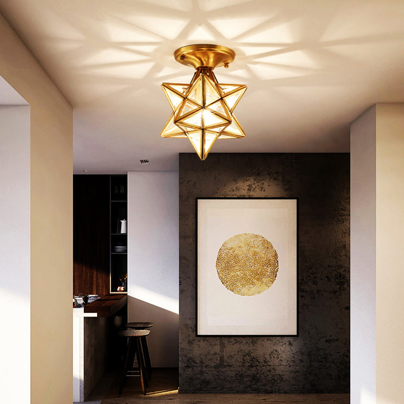 Lampada in stile coloniale Metal 1 head Star Soffitto Montaggio Luce per salotto