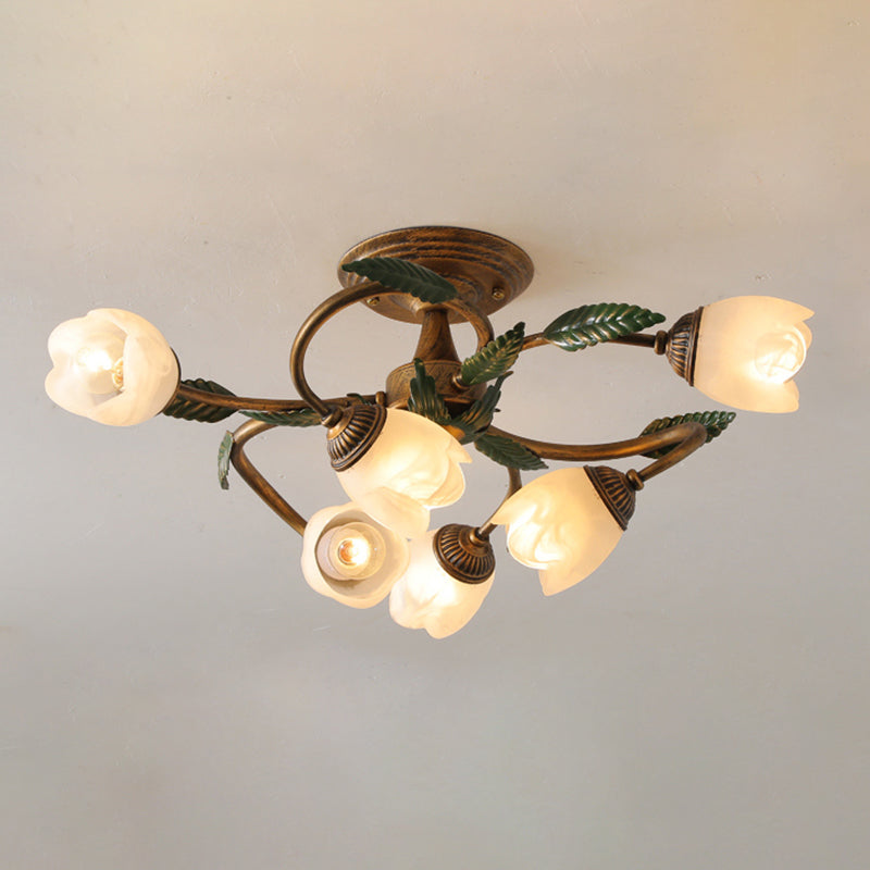 Flower Shaped Ceiling Lamp Minimalist Flush-mount Light for Living Room Drawing Room