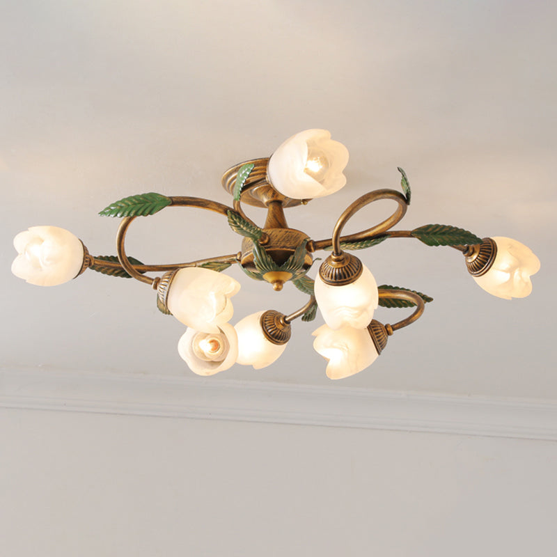 Flower Shaped Ceiling Lamp Minimalist Flush-mount Light for Living Room Drawing Room