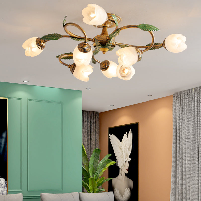 Flower Shaped Ceiling Lamp Minimalist Flush-mount Light for Living Room Drawing Room