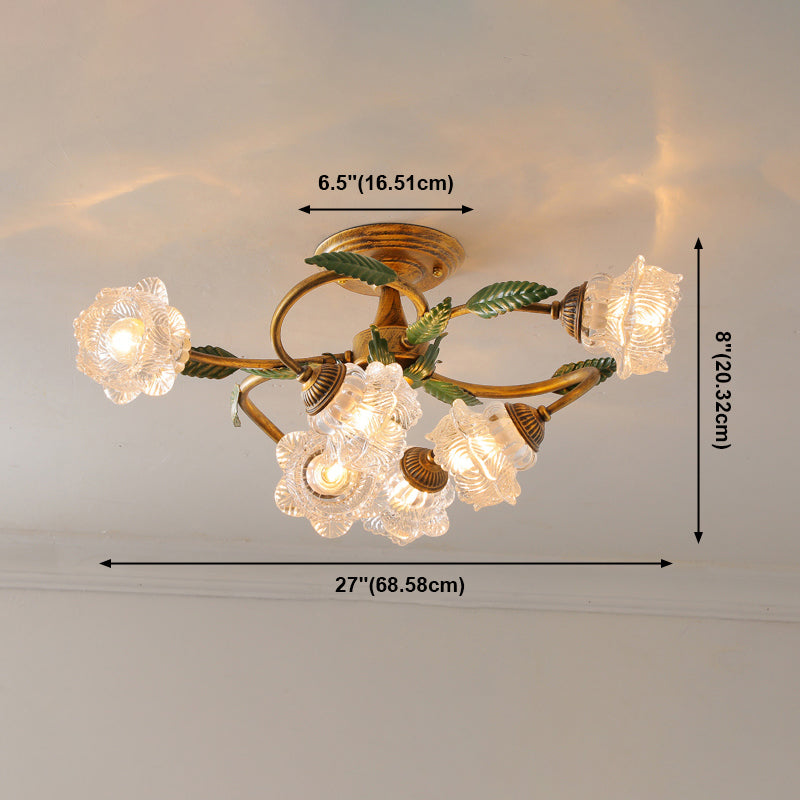 Flower Shaped Ceiling Lamp Minimalist Flush-mount Light for Living Room Drawing Room