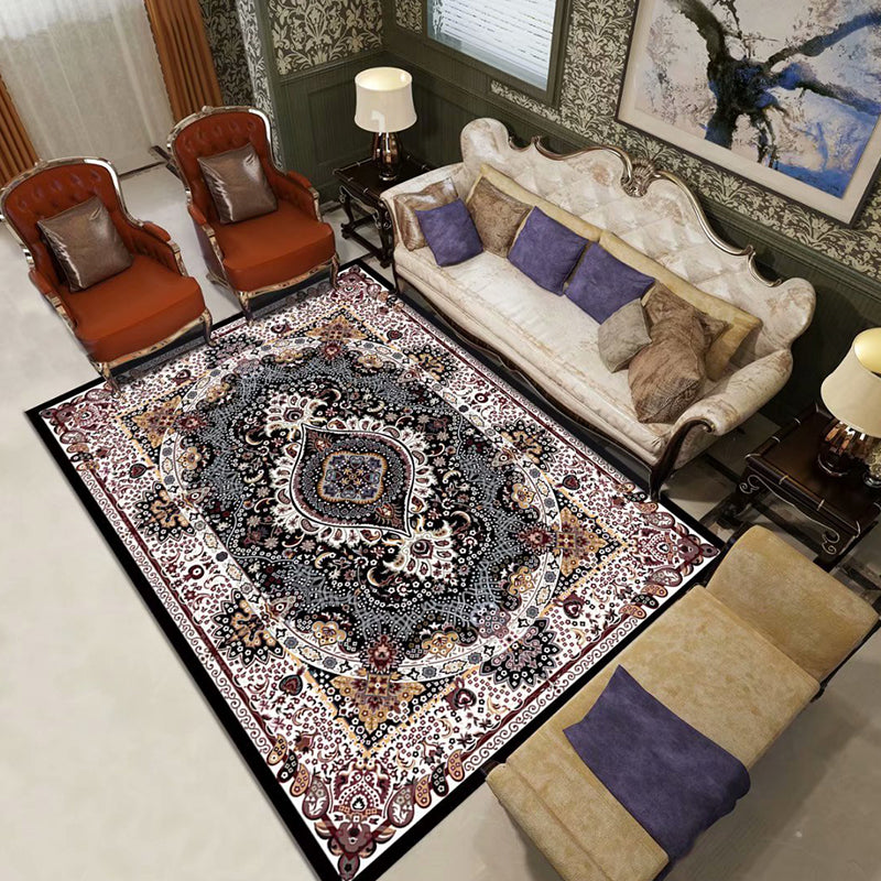 Marokkaans paisley patroon tapijt polyester binnen tapijt huisdiervriendelijk vloerkleed voor woonkamer