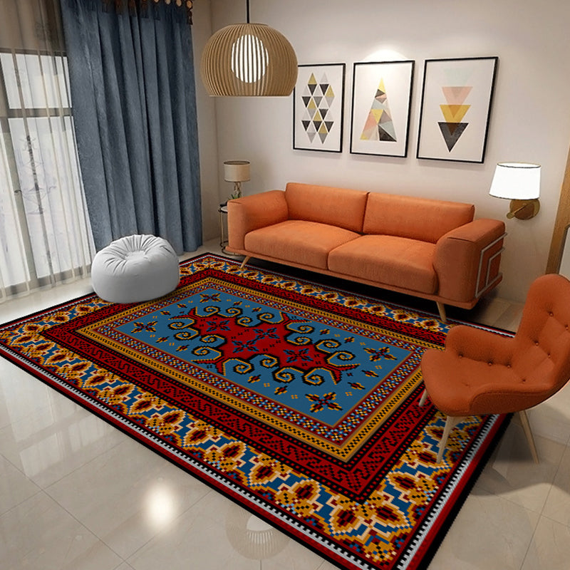 Tapis Persian Southwestern Rug Polyester tapis de support de tapis sans glissement pour décoration domestique