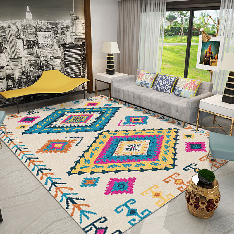 Beige marokkanischer Teppich Polyester Raute Teppich Färbung widerstandsfähiger Teppich für Wohnzimmer