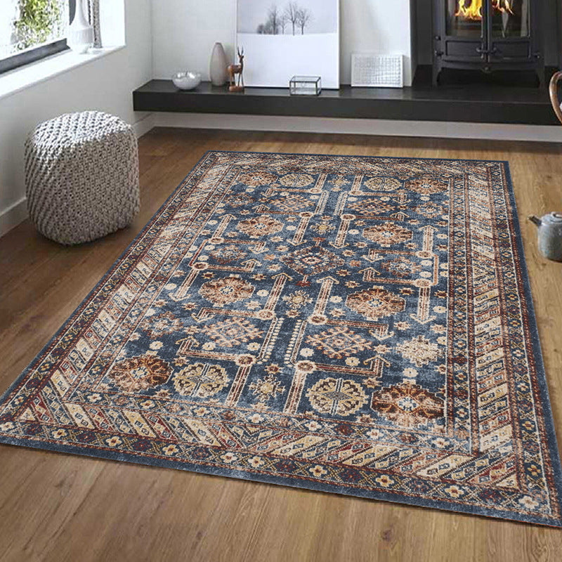 Shabby Chic Medallion Print Carpet Polyester Indoor Rug Stain Resistant Area Carpet for Living Room