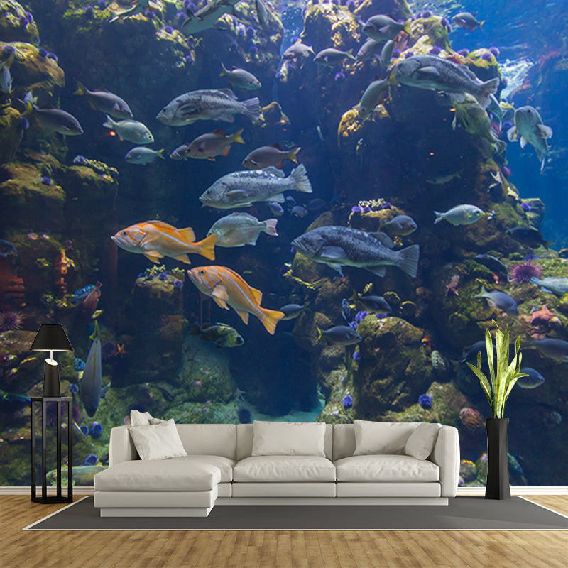 Rich Marine Life Wall Mural Home Decorations for Kitchen Sitting Room, Stain Resistant