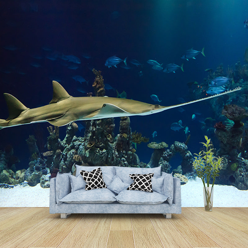 Marine Life Modern Style Moisture Resistant for Sitting Room, Custom Size Available