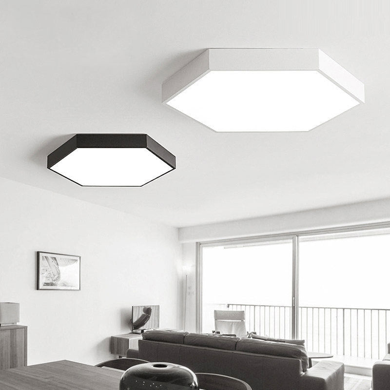 Luminaires encastrés hexagonaux de style simple et moderne en métal à 1 lumière