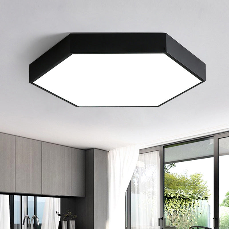 Modern Simple Style Hexagonal Flush Light Fixtures Metal 1 Light Flush Mount Light