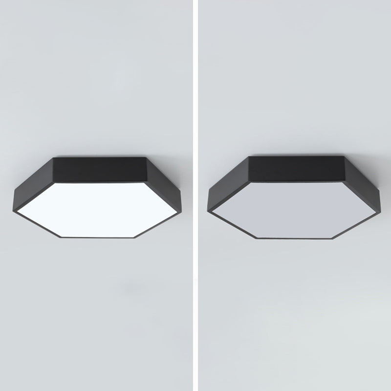 Moderno Estilo Simple Hexagonal Flush Light Fixtures Metal 1 Luz De Montaje A Ras De Luz