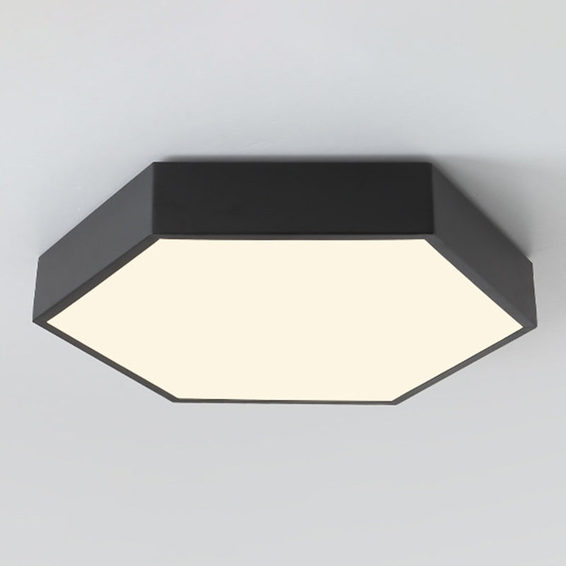 Modern Simple Style Hexagonal Flush Light Fixtures Metal 1 Light Flush Mount Light