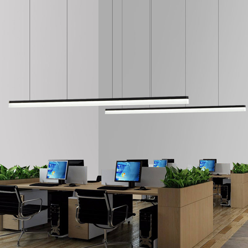 Modern Linear Island Lighting Idea Aluminum Pendant Lights with Acrylic Shade