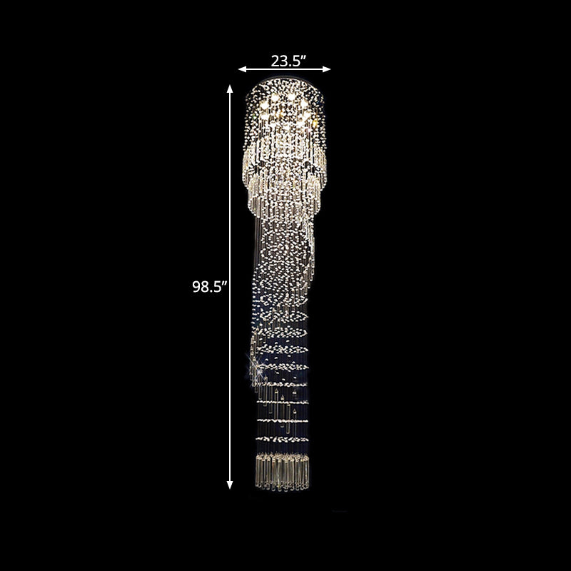 Gold 9 Heads LED Pendant Lighting Modernism Crystal Cascading Multiple Hanging Lamp