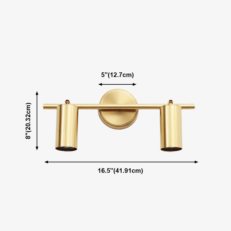 Multi -lichten cilinder wandverlichting moderne metalen wand gemonteerd verlichtingsarmatuur in messing