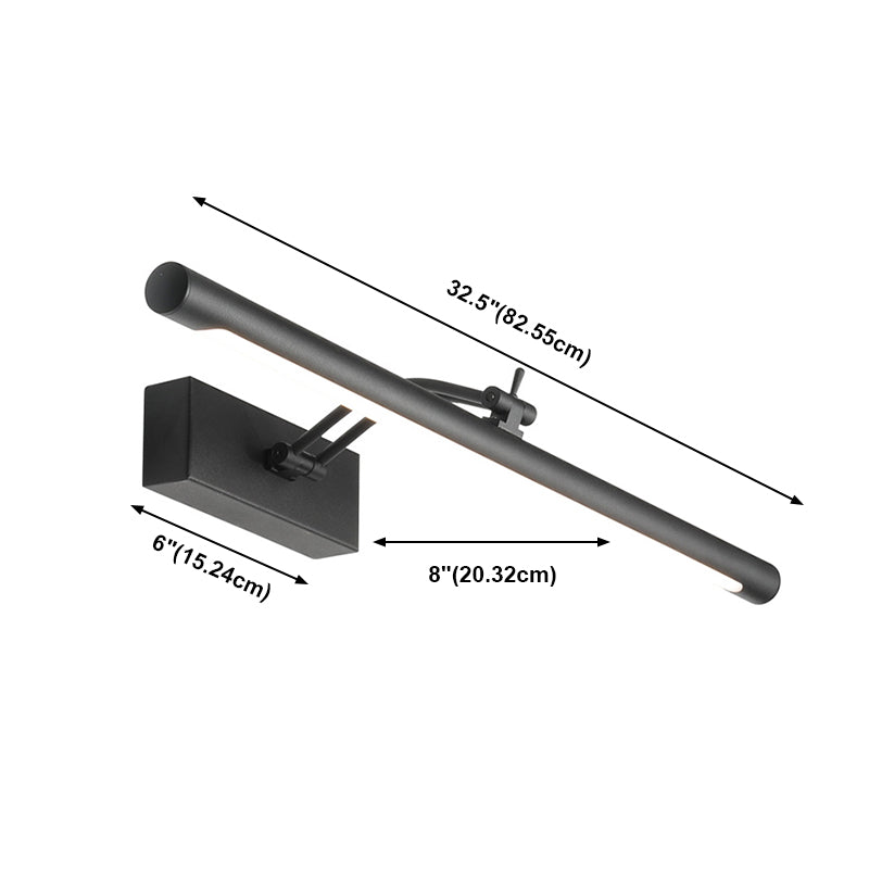 Iluminación de pared lineal estilo moderno 1 luces de apliques de tocador de luz en negro