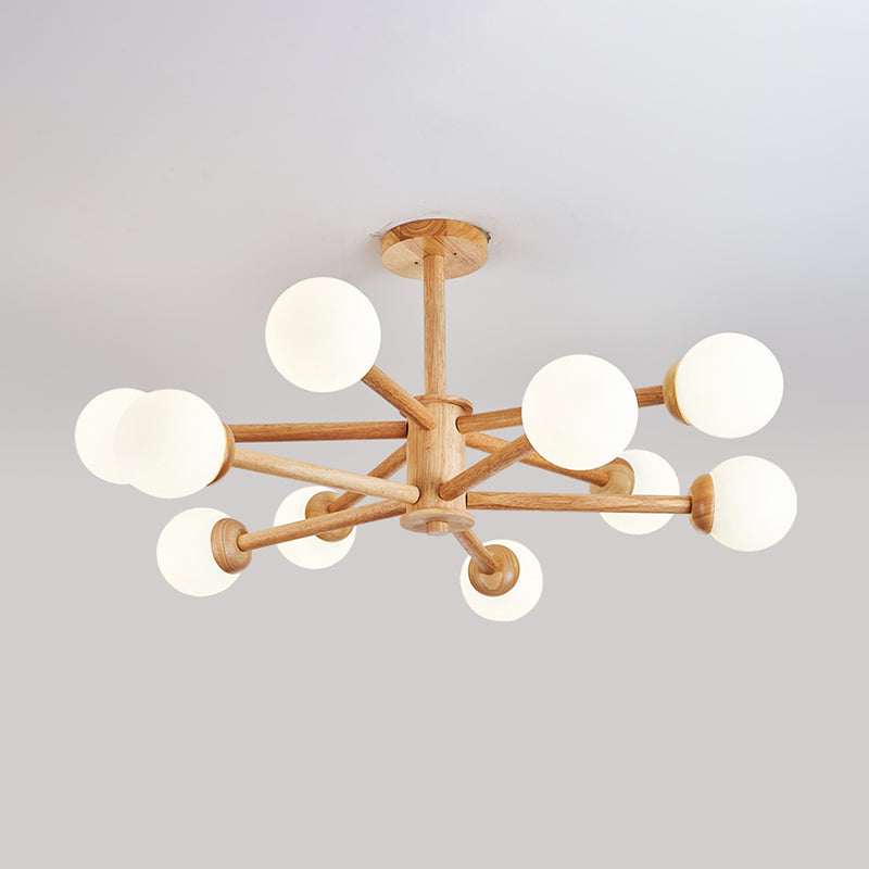 Globe Shade Chandelier Light Pendante moderne multi-têtes avec une teinte en verre blanche