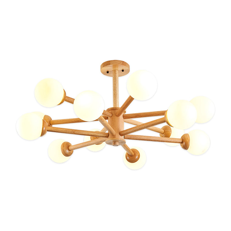 Globe Shade Chandelier Light Pendante moderne multi-têtes avec une teinte en verre blanche