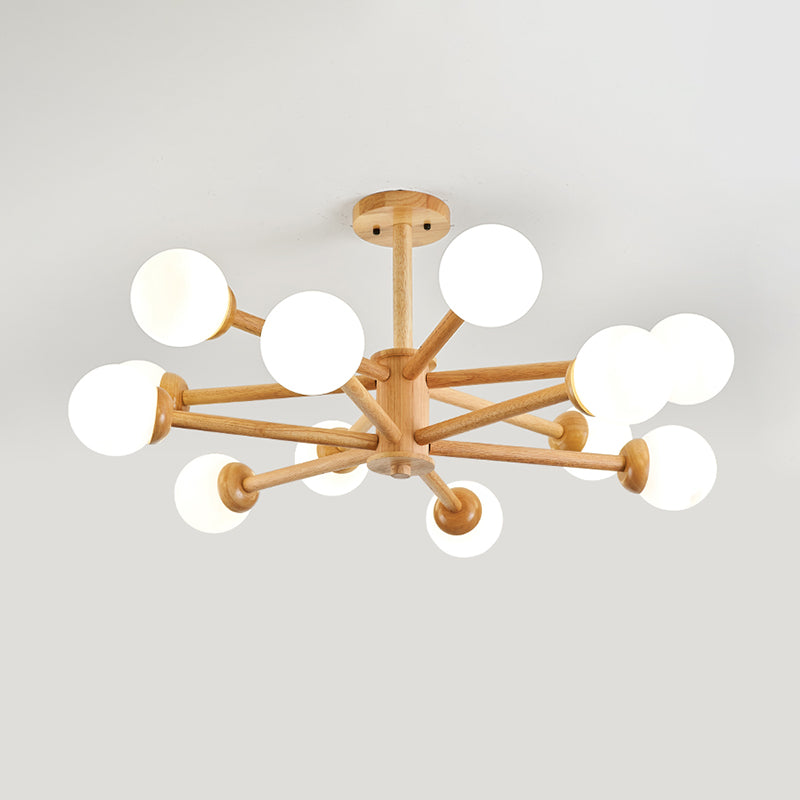 Globe Shade Chandelier Light Pendante moderne multi-têtes avec une teinte en verre blanche