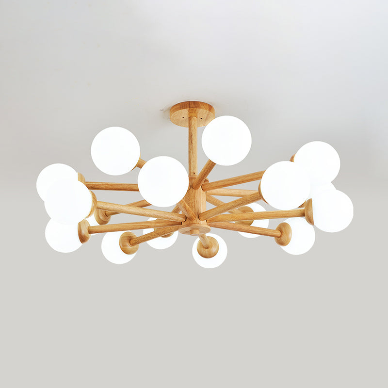 Globe Shade Chandelier Light Pendante moderne multi-têtes avec une teinte en verre blanche