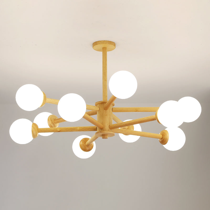 Globe Shade Chandelier Light Pendante moderne multi-têtes avec une teinte en verre blanche